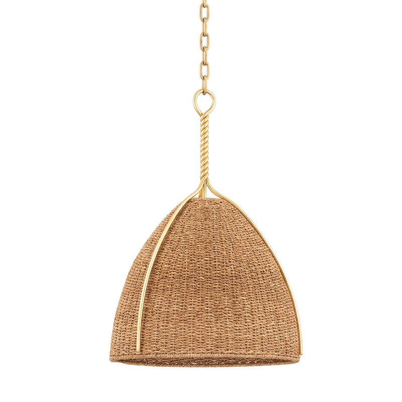 Hudson Valley 1718-VGL Woodlawn One Light Pendant, Vintage Gold Leaf