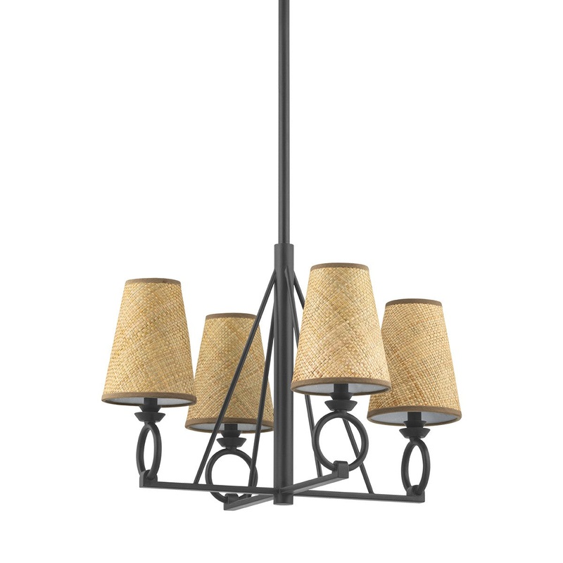 Hudson Valley 1724-AI Pendelton Four Light Chandelier, Aged Iron (Discontinued)