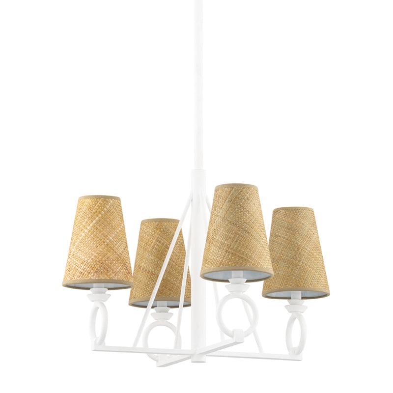 Hudson Valley 1724-WP Pendelton Four Light Chandelier, White Plaster