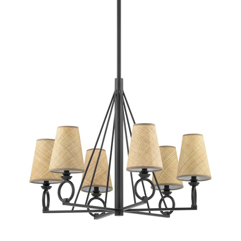 Hudson Valley 1733-AI Pendelton Six Light Chandelier, Aged Iron (Discontinued)