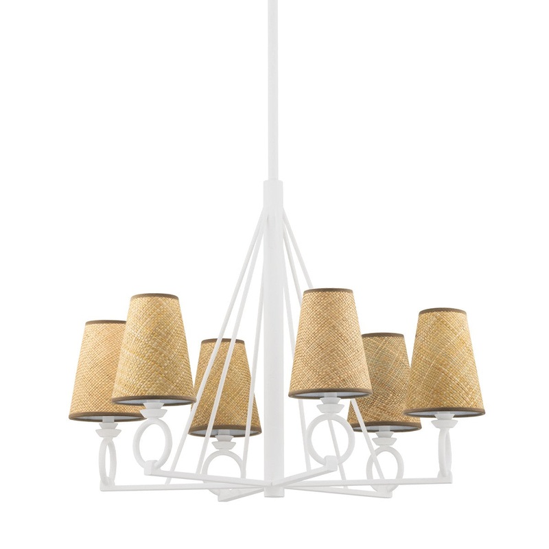 Hudson Valley 1733-WP Pendelton Six Light Chandelier, White Plaster