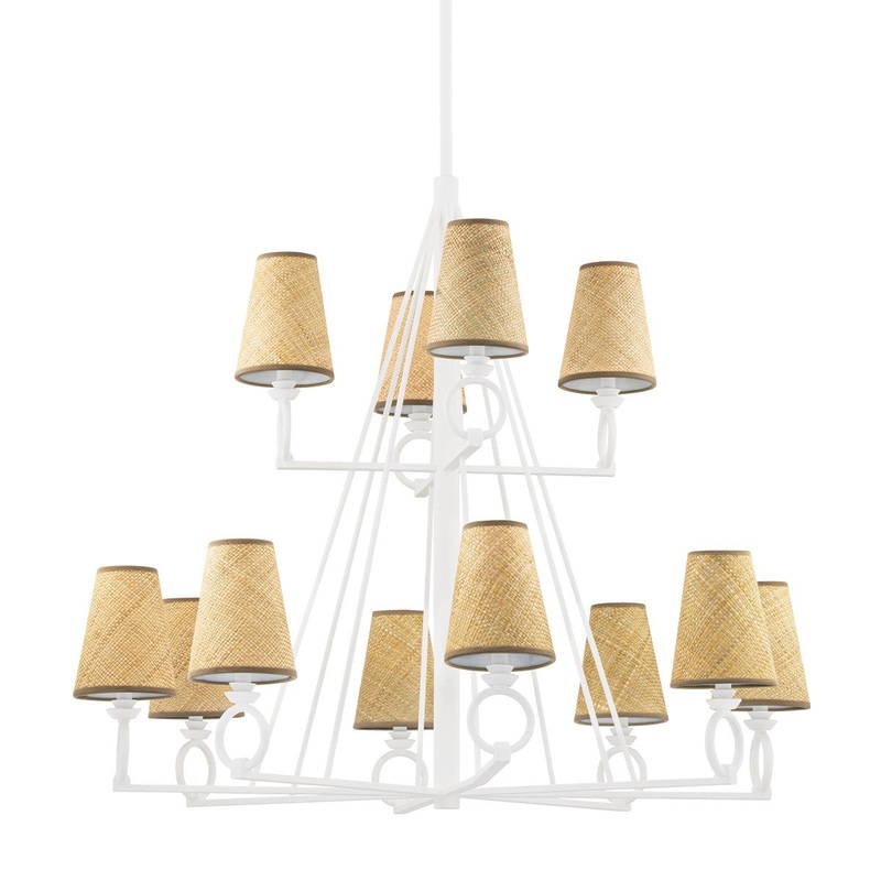 Hudson Valley 1744-WP Pendelton 12 Light Chandelier, White Plaster