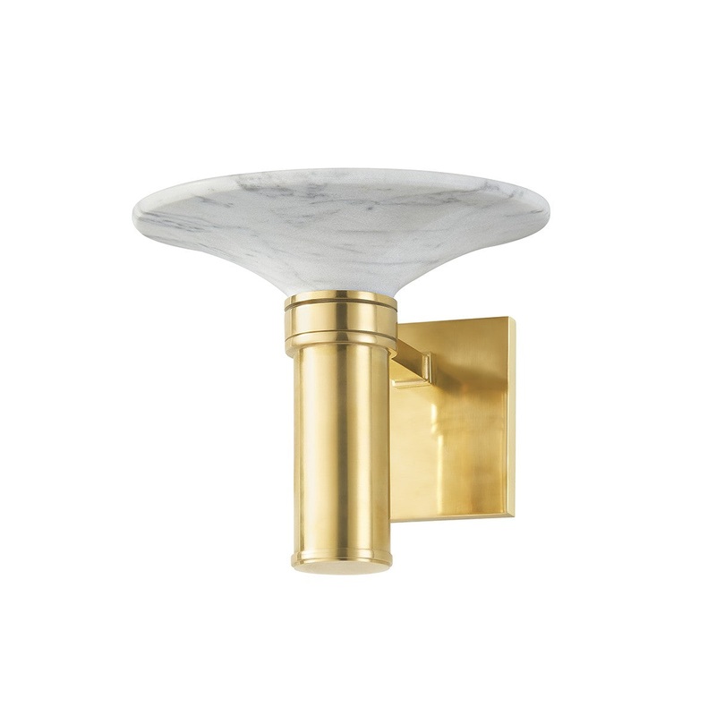 Hudson Valley 1800-AGB Brann One Light Wall Sconce, Aged Brass