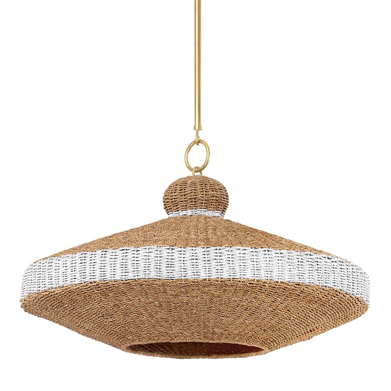 Hudson Valley 1830-VGL Bethel One Light Pendant, Vintage Gold Leaf