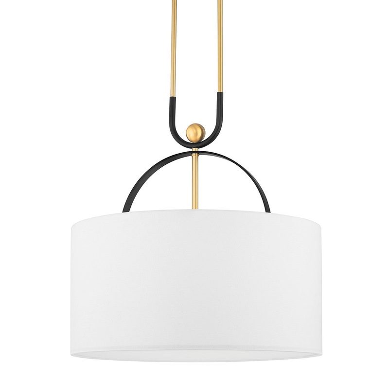 Hudson Valley 2036-AGB/BBR Campbell Hall Three Light Pendant, Aged Brass/Black Brass Combo