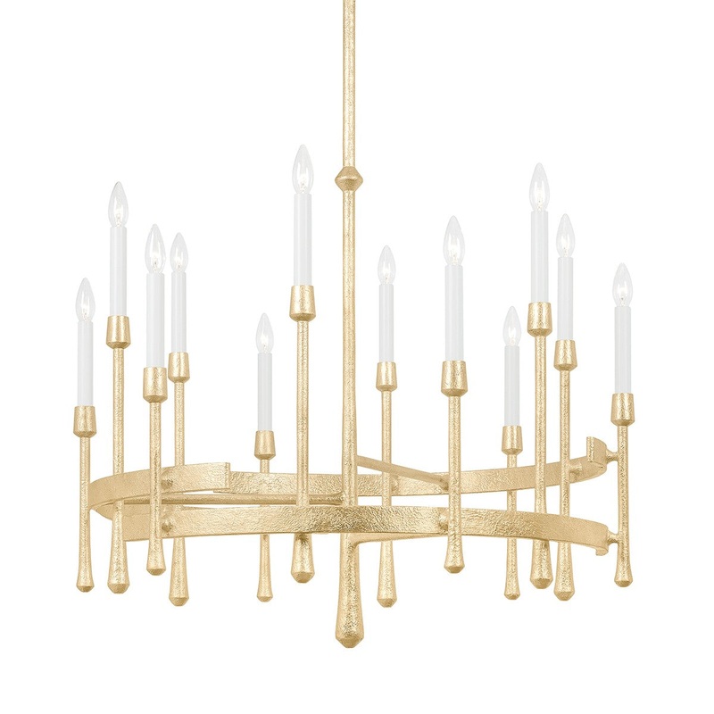 Hudson Valley 2235-VGL Hathaway 12 Light Chandelier, Vintage Gold Leaf