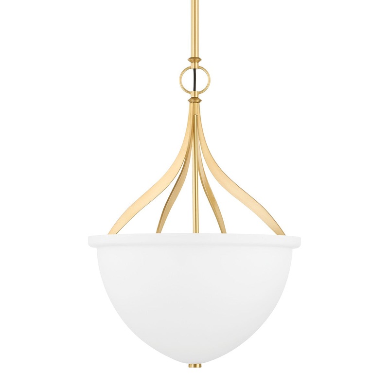 Hudson Valley 2817-AGB Browne Three Light Pendant, Aged Brass (Discontinued)