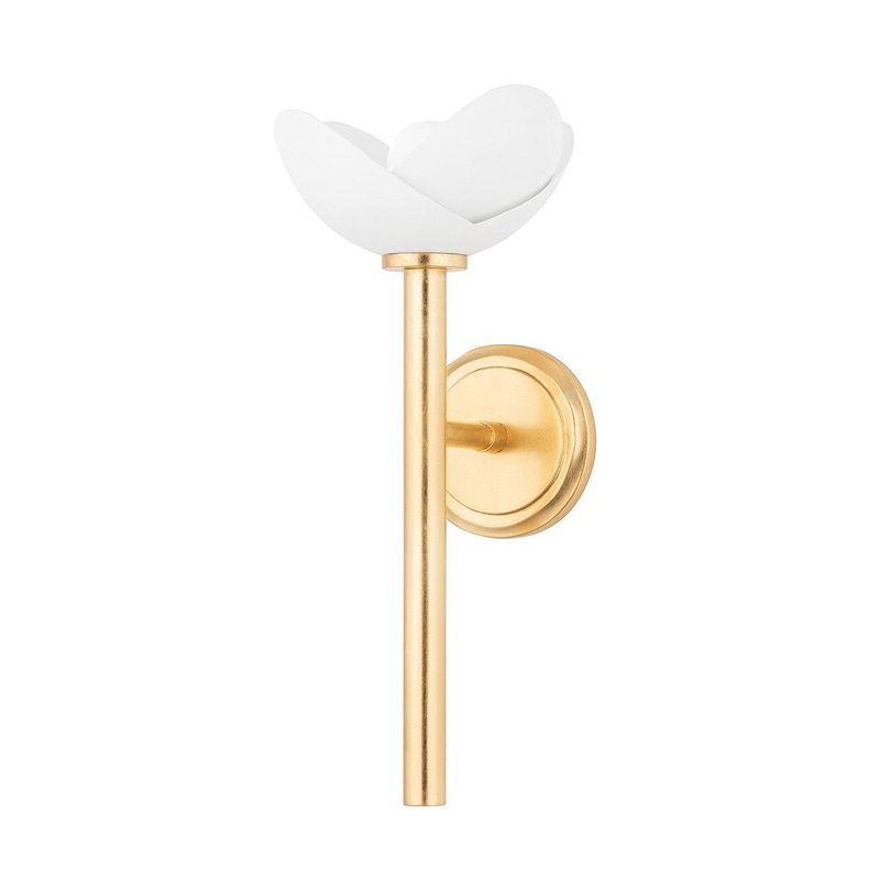 Hudson Valley 3000-GL/WP Dawson One Light Wall Sconce, Gold Leaf/White Plaster