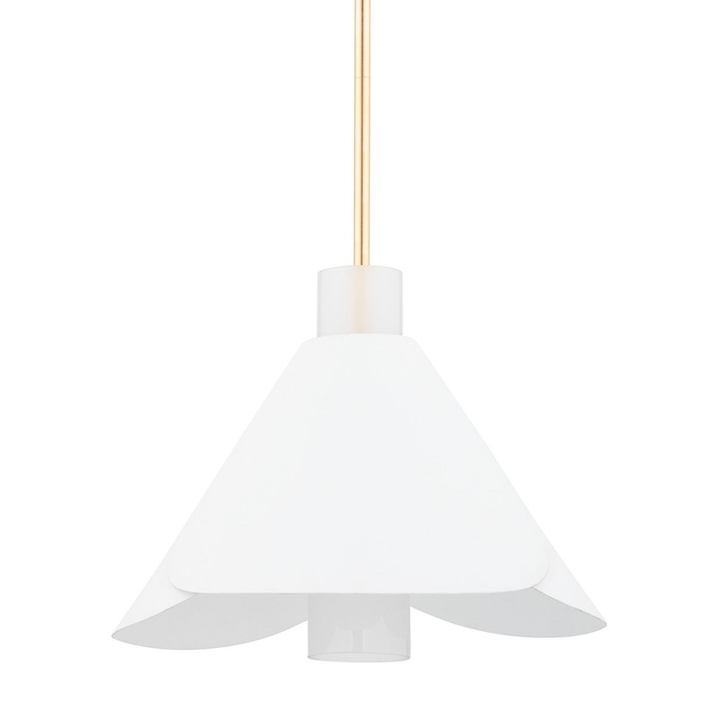 Hudson Valley 3018-GL/WP Dawson One Light Pendant, Gold Leaf/White Plaster (Discontinued)
