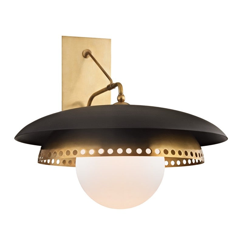 Hudson Valley 3300-AGB Herkimer One Light Wall Sconce, Aged Brass