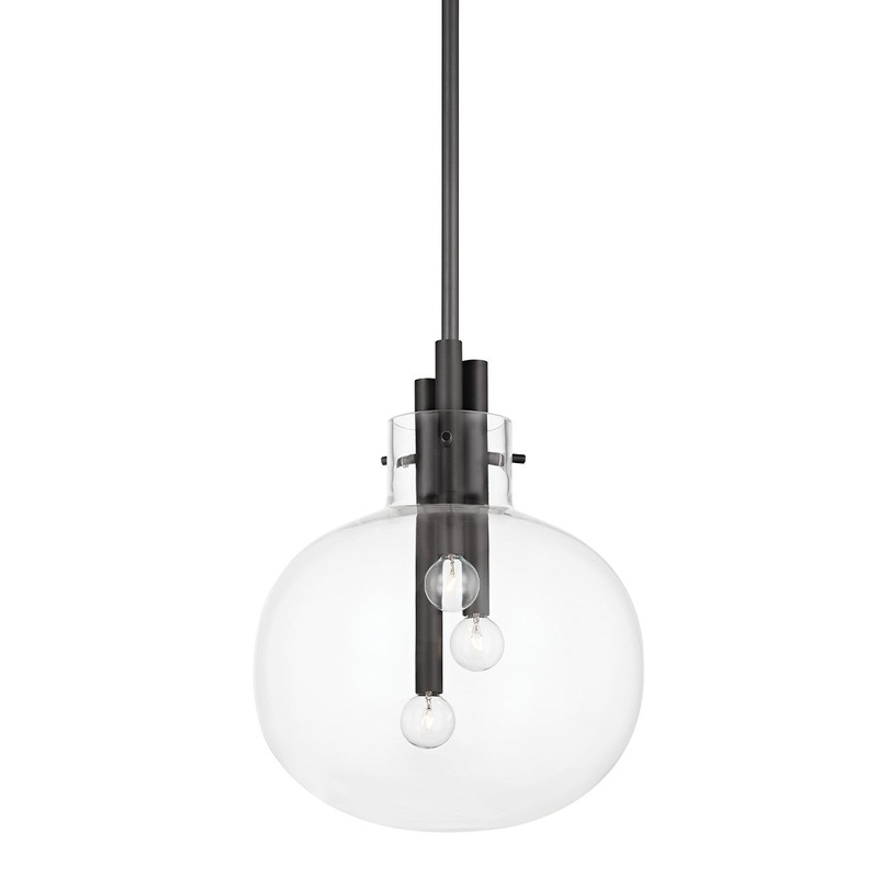 Hudson Valley 3914-BBR Hempstead Three Light Pendant, Black Brass