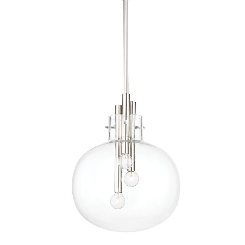 Hudson Valley 3914-PN Hempstead Three Light Pendant, Polished Nickel