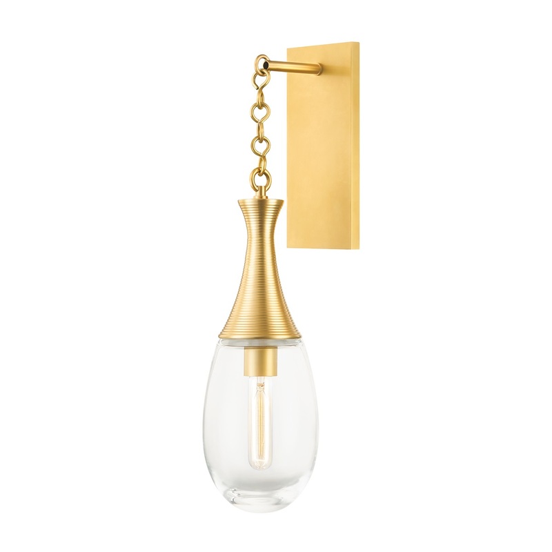 Hudson Valley 3931-AGB Southold One Light Wall Sconce, Aged Brass
