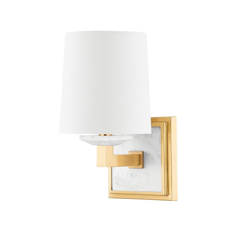 Hudson Valley 4071-AGB Elwood One Light Wall Sconce, Aged Brass (Discontinued)