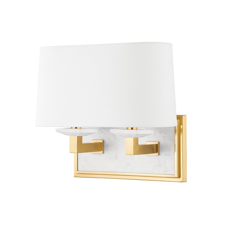 Hudson Valley 4072-AGB Elwood Two Light Bath Bracket, Aged Brass (Discontinued)