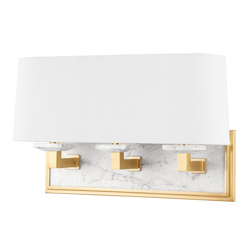 Hudson Valley 4073-AGB Elwood Three Light Bath Bracket, Aged Brass (Discontinued)