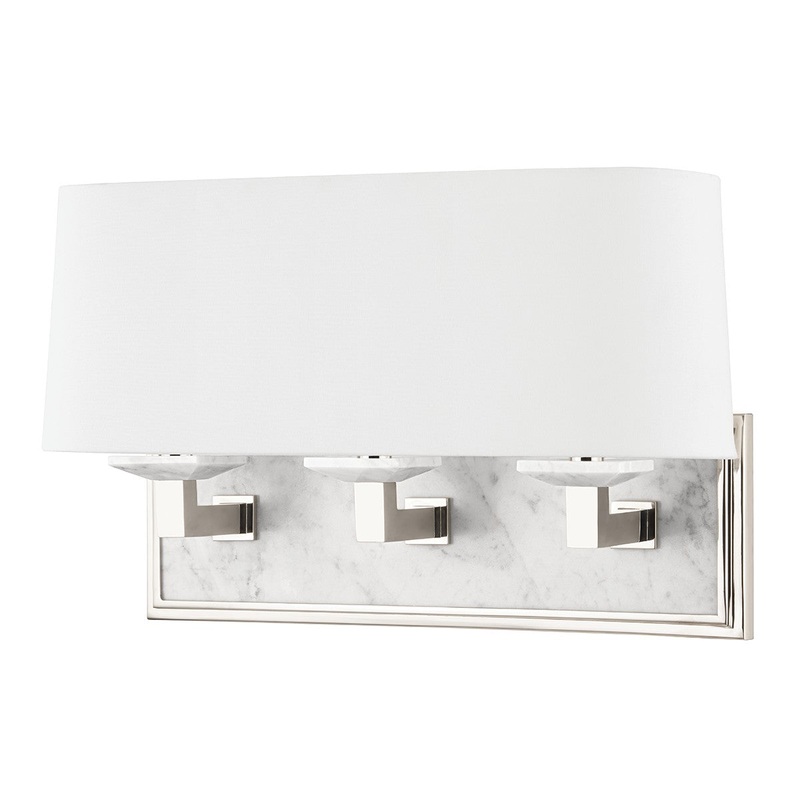Hudson Valley 4073-PN Elwood Three Light Bath Bracket, Polished Nickel (Discontinued)