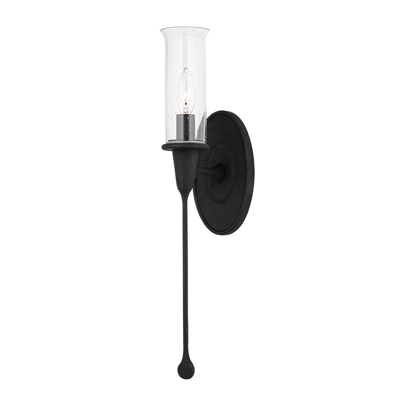 Hudson Valley 4101-BI Chisel One Light Wall Sconce, Black Iron