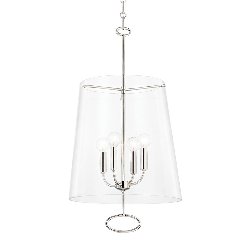 Hudson Valley 4717-PN James Four Light Pendant, Polished Nickel