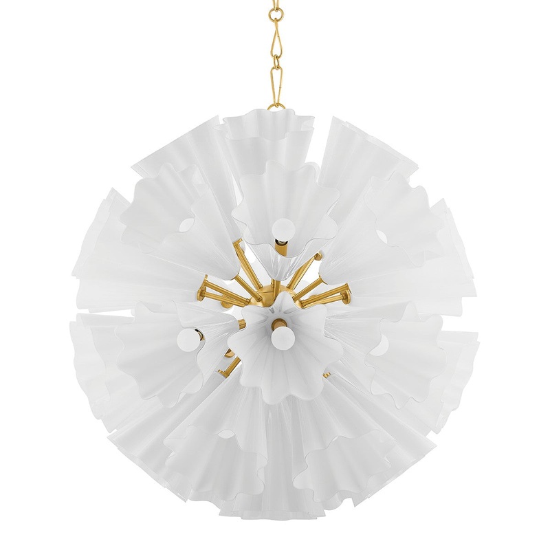 Hudson Valley 5538-AGB Capri 33 Light Chandelier, Aged Brass