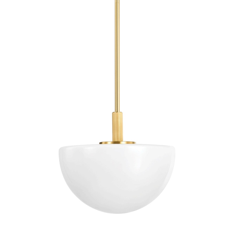 Hudson Valley 5915-AGB Lethbridge One Light Pendant, Aged Brass