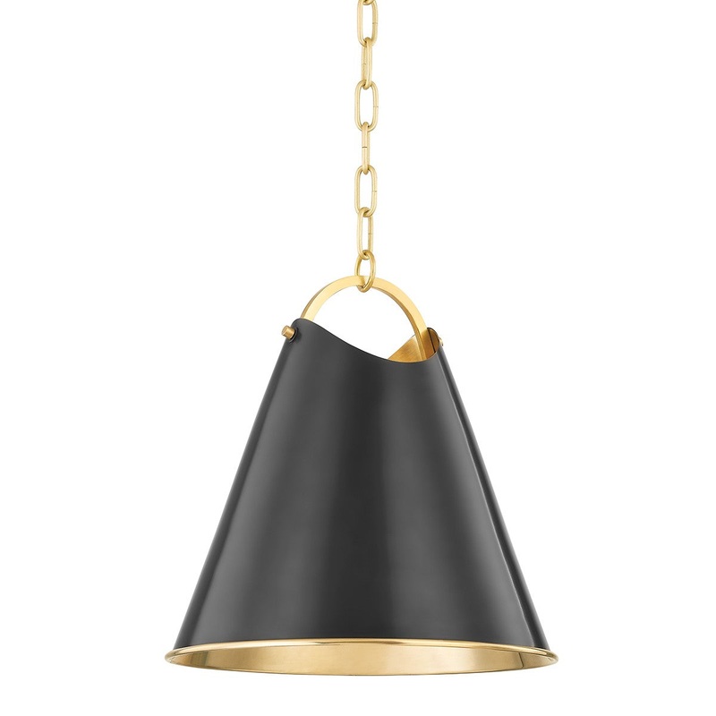 Hudson Valley 6214-AOB Burnbay One Light Pendant, Aged Old Bronze