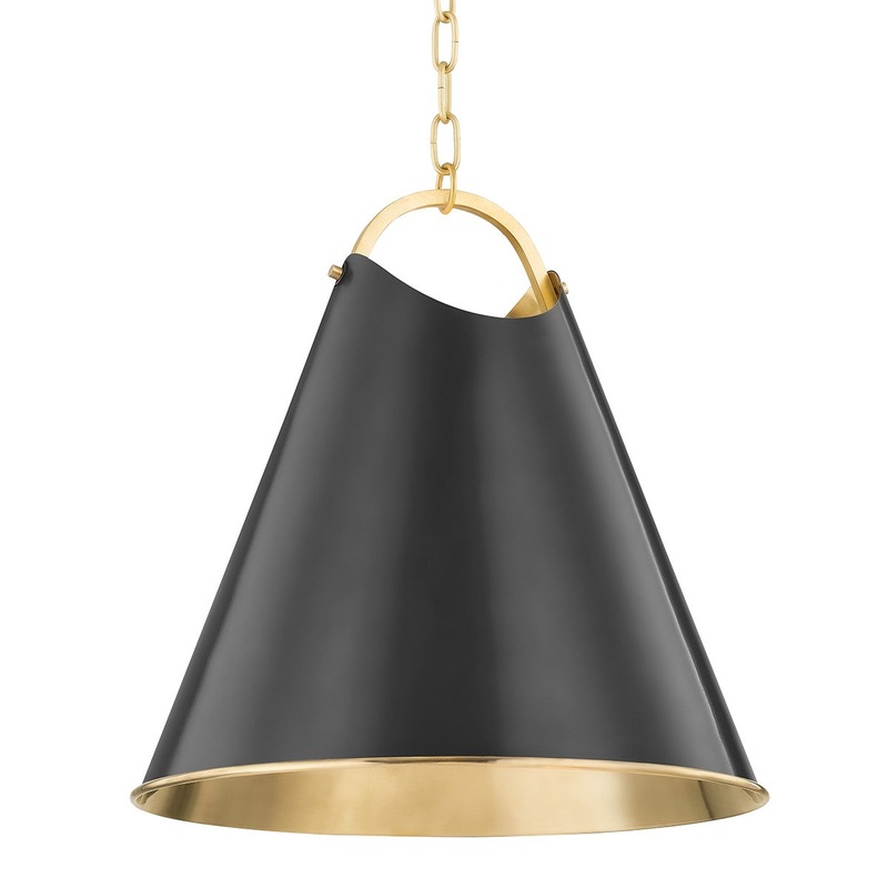 Hudson Valley 6218-AOB Burnbay One Light Pendant, Aged Old Bronze