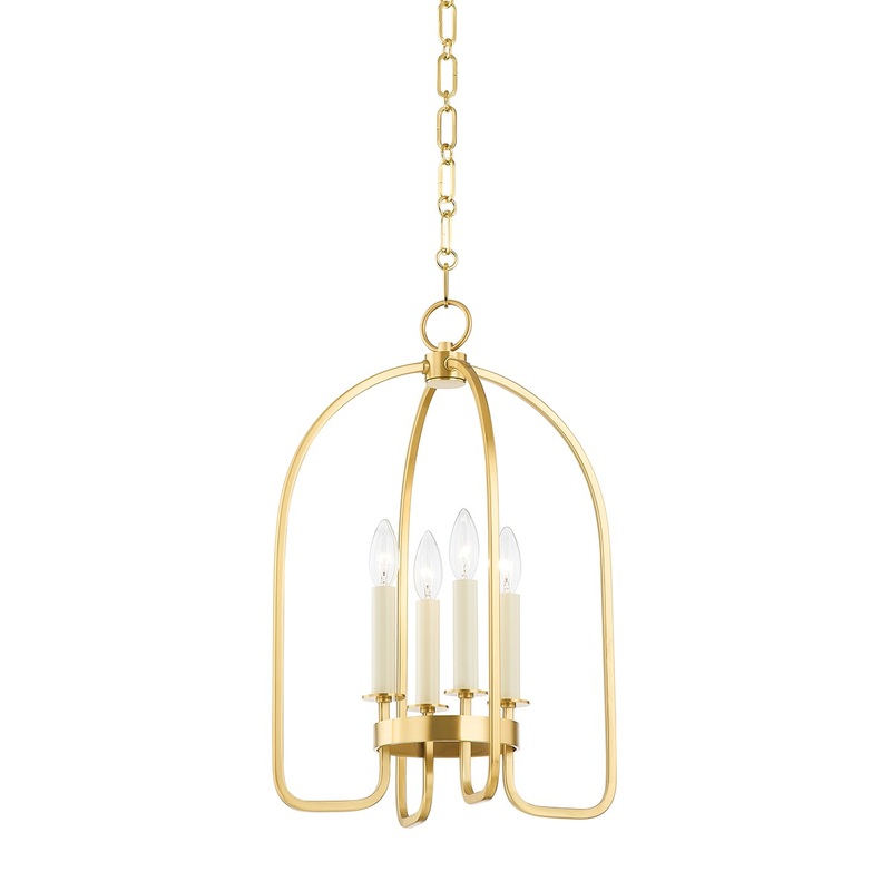 Hudson Valley 6314-AGB Oakville Four Light Lantern, Aged Brass