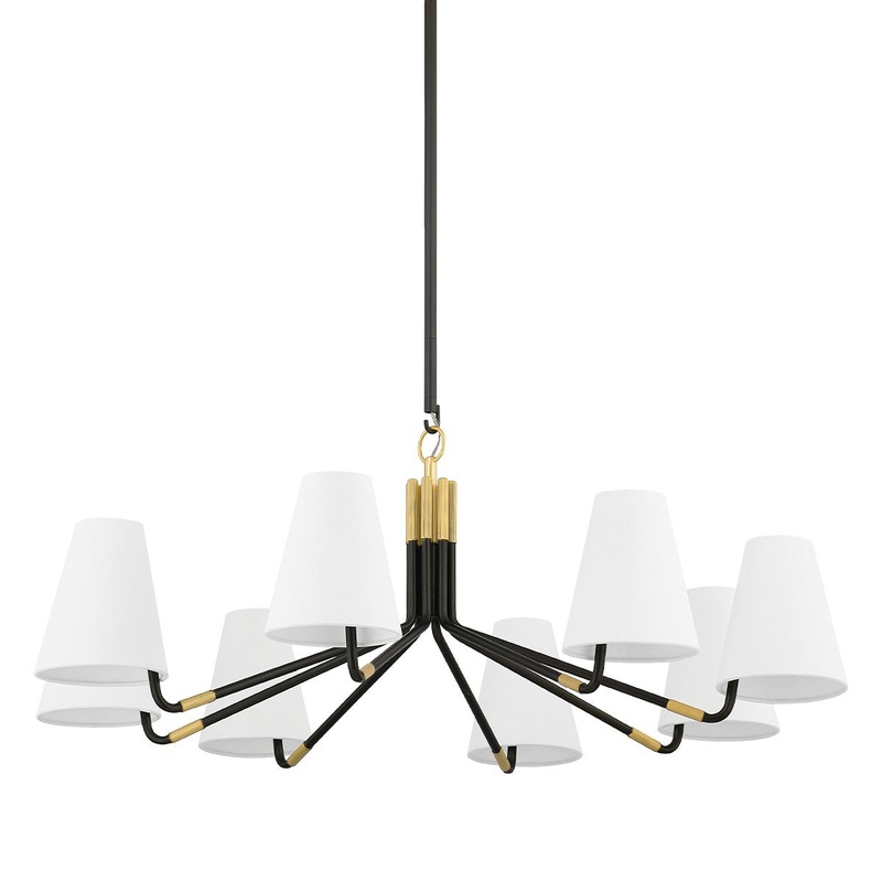 Hudson Valley 6640-AGB/DB Stanwyck Eight Light Chandelier, Aged Brass/Distressed Bronze