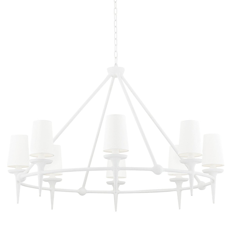 Hudson Valley 6648-WP Torch Eight Light Chandelier, White Plaster