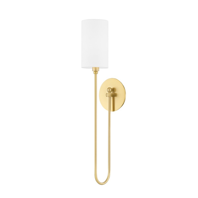 Hudson Valley 6800-AGB Harlem One Light Wall Sconce, Aged Brass