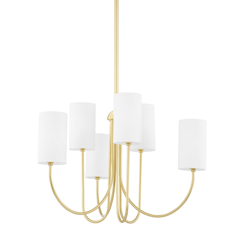Hudson Valley 6828-AGB Harlem Six Light Chandelier, Aged Brass