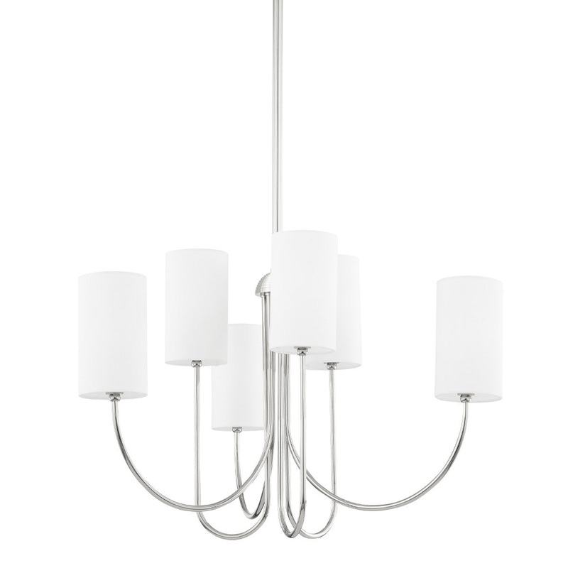 Hudson Valley 6828-PN Harlem Six Light Chandelier, Polished Nickel