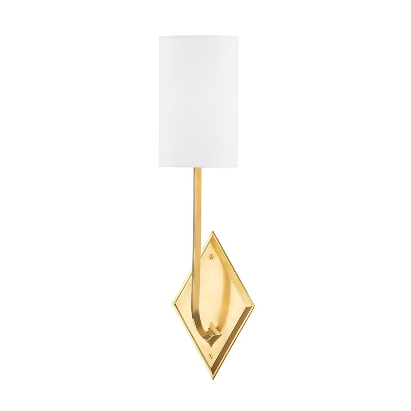 Hudson Valley 7061-AGB Eastern Point One Light Wall Sconce, Aged Brass (Discontinued)