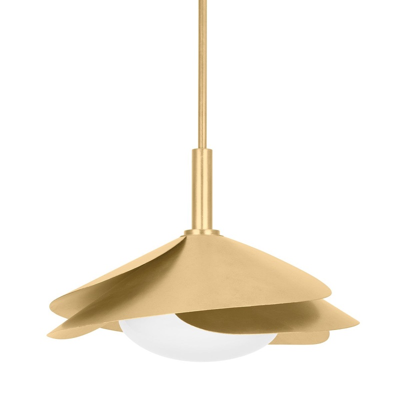 Hudson Valley 7217-VGL Brookhaven One Light Pendant, Vintage Gold Leaf