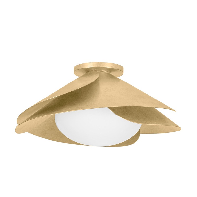 Hudson Valley 7222-VGL Brookhaven One Light Flush Mount, Vintage Gold Leaf