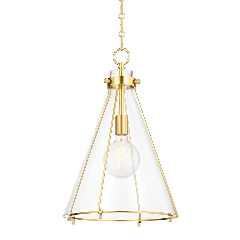 Hudson Valley 7304-AGB Eldridge One Light Pendant, Aged Brass