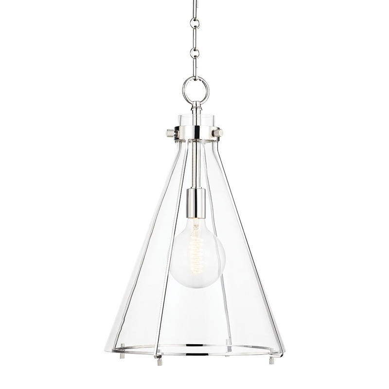 Hudson Valley 7304-PN Eldridge One Light Pendant, Polished Nickel