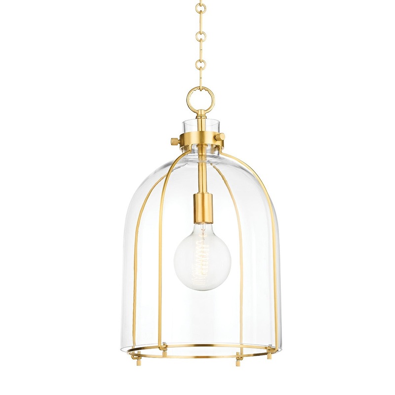 Hudson Valley 7306-AGB Eldridge One Light Pendant, Aged Brass