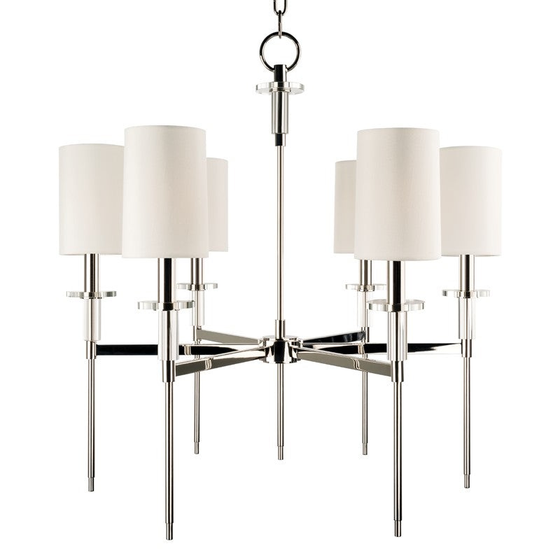 Hudson Valley 8516-PN Amherst Six Light Chandelier, Polished Nickel