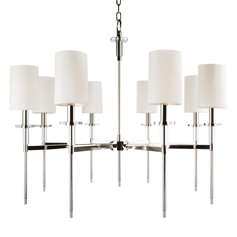 Hudson Valley 8518-PN Amherst Eight Light Chandelier, Polished Nickel