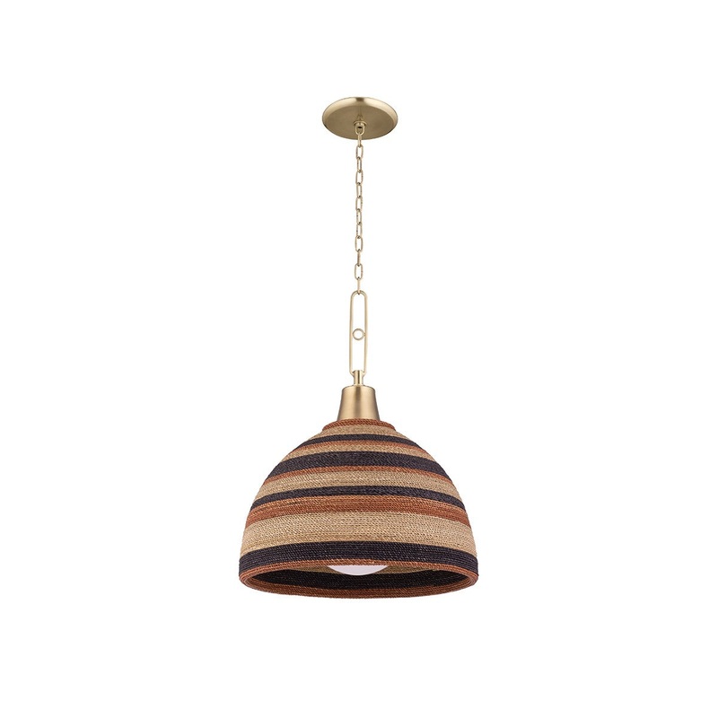 Hudson Valley 9320-AGB Lido Beach One Light Pendant, Aged Brass (Discontinued)