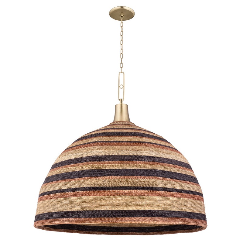 Hudson Valley 9340-AGB Lido Beach One Light Pendant, Aged Brass