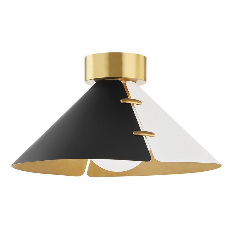 Hudson Valley KBS1352501L-AGB Split One Light Flush Mount, Aged Brass (Discontinued)