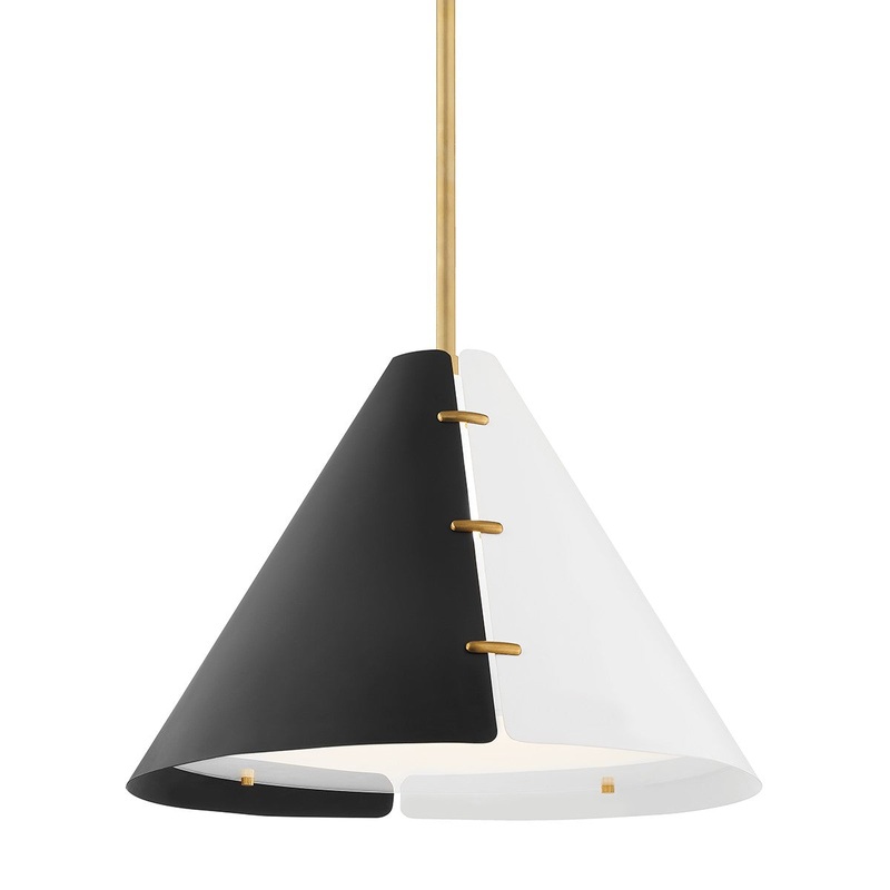 Hudson Valley KBS1352701L-AGB Split One Light Pendant, Aged Brass (Discontinued)