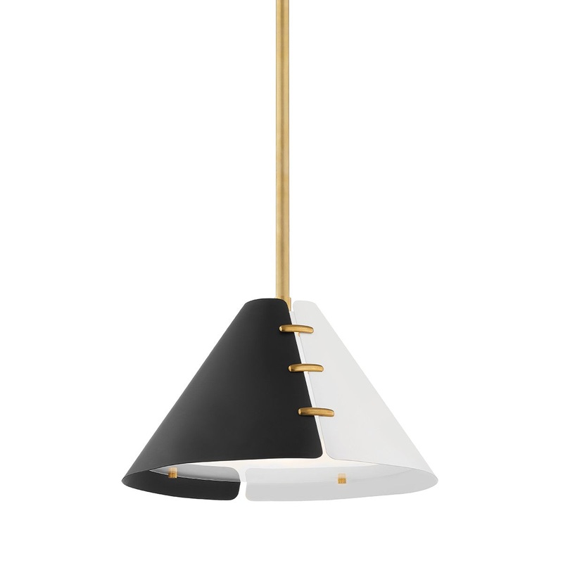 Hudson Valley KBS1352701S-AGB Split One Light Pendant, Aged Brass (Discontinued)