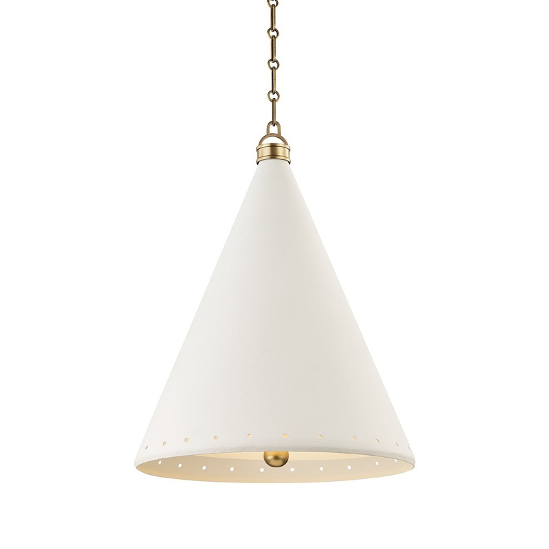 Hudson Valley MDS402-AGB/WP Plaster No.1 Two Light Pendant, Aged Brass/White Plaster