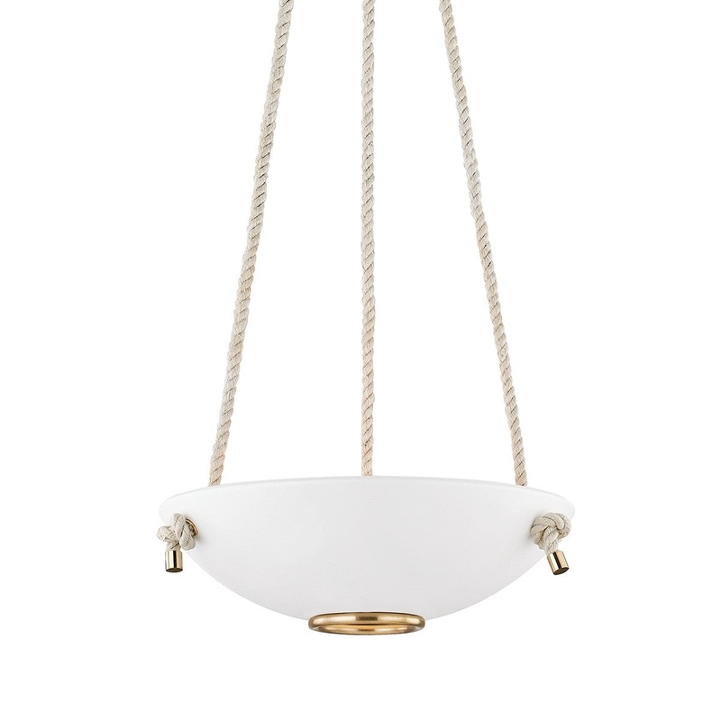 Hudson Valley MDS450-AGB/WP Plaster No.2 Three Light Pendant, Aged Brass/White Plaster (Discontinued)
