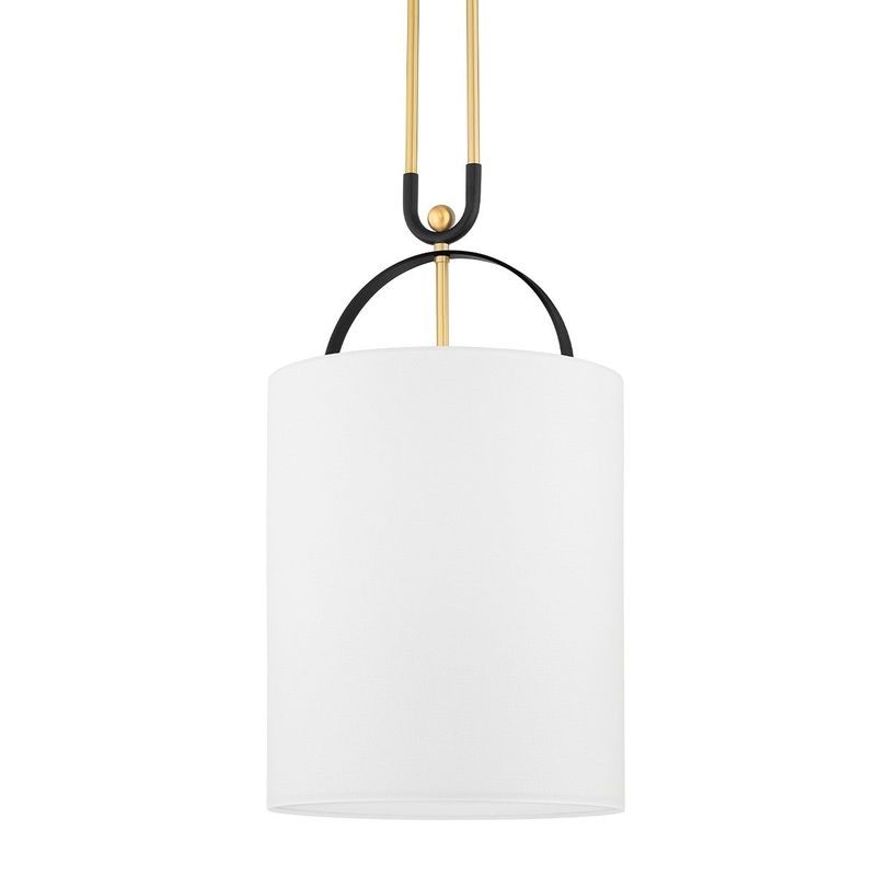 Hudson Valley 2034-AGB/BBR Campbell Hall One Light Pendant, Aged Brass/Black Brass Combo (Discontinued)