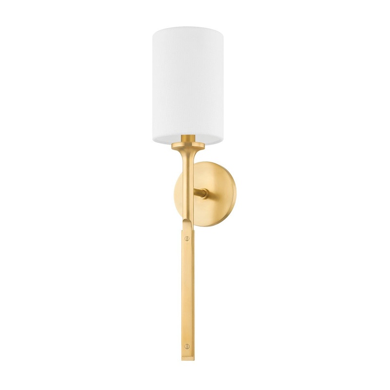 Hudson Valley 3122-AGB Brewster One Light Wall Sconce, Aged Brass